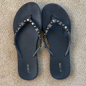 J. Crew Navy Embellished Sandals